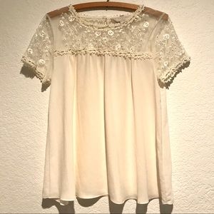 White Beaded and Embroidered Sheer Blouse